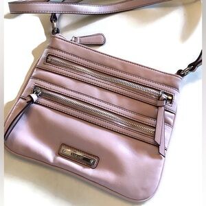Nine West Pink Faux Leather Adjustable Crossbody Bag